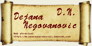 Dejana Negovanović vizit kartica